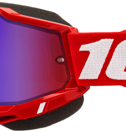 Accuri 2 Snowmobile Goggle Neon Red Mirror Red/Blue Lens