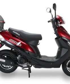 Ascend R-2 50cc Street Scooter, Automatic, Front Disc Brake, LED Headlight, Trunk Included, 50 State Legal – Metallic Red