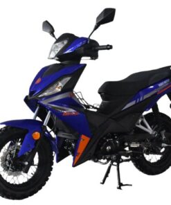 Cross 125RTF Off-Road Scooter, 4-Speed Semi-Auto, 13-inch Wheels, Enduro Tires – Blue