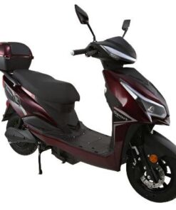 E-Strike Electric Street Scooter, 72v 1200w, 31mph Top Speed, 37-Mile Range – Burgundy