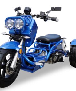 Alternative view of Maddog 150cc Street Trike, Automatic, Disc Brakes, 14 inch Aluminum Rear Wheels – Blue