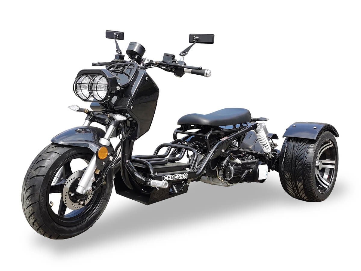 Maddog 150cc Street Trike, Automatic, Disc Brakes, 14 inch Aluminum Rear Wheels – Blue - Image 3