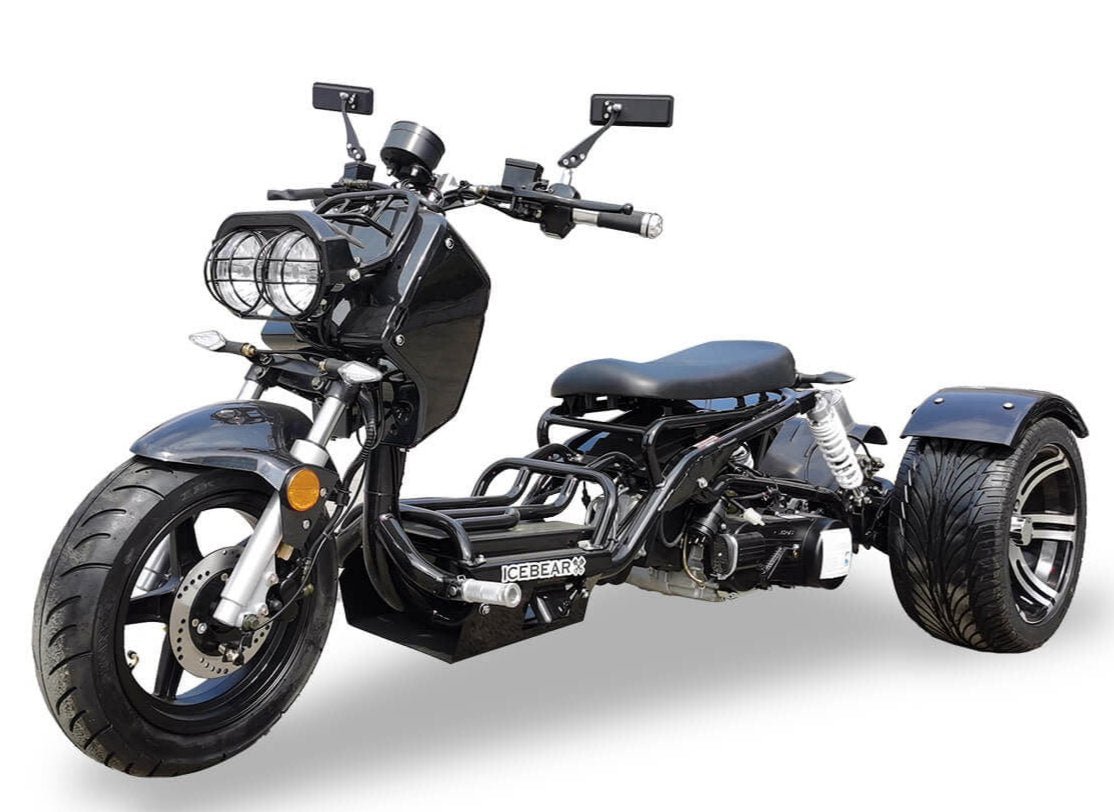 Maddog 50cc Street Trike, Automatic, Disc Brakes, 14 inch Aluminum Rear Wheels – Black - Image 2