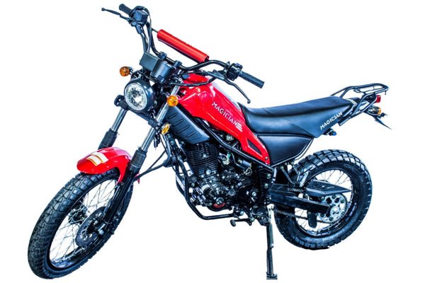 Magician 250 Enduro Bike, 5-Speed Manual, Electric Start, (19/16) Wheels – Red