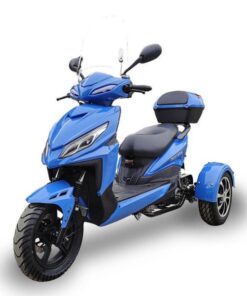 Mojo 150cc Street Trike, Automatic, Disc Brakes, Aluminum Wheels, Trunk and Windshield Included – Metallic Blue
