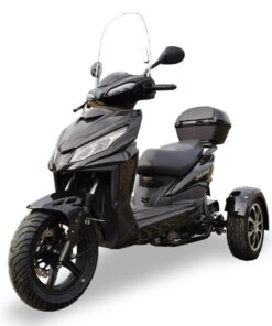 Alternative view of Mojo 50cc Street Trike, Automatic, Disc Brakes, Aluminum Wheels, Trunk and Windshield Included – Metallic Blue