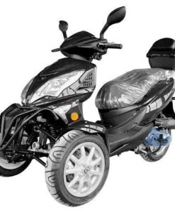 Topstar 50cc Trike, 3-Wheel Motorcycle, Automatic Shifting, Trunk, 12-inch Wheels – Black