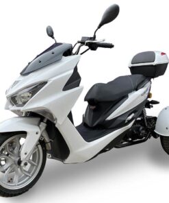 Alternative view of Trifecta 150cc Street Trike, Automatic, Disc Brakes, Aluminum Wheels, Trunk and Windshield Included – Metallic Blue