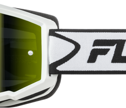 Youth Zone Goggle White/Black W/ Iridescent Grn Mirror Lens