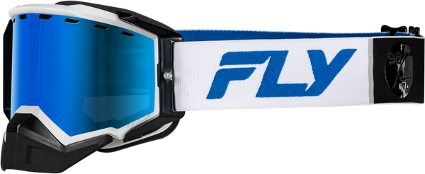 Zone Elite Snw Goggle Wht/Blue W/Drk Blu Mir/Plrzd Smoke Lens