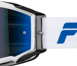 Zone Pro Goggle White/Blue W/ Dark Blue Mirror/Smoke Lens